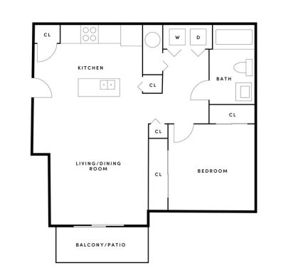 Adams Pointe Floor Plan 1bed/1bath 1 Bed 1 Bath 681 sqft