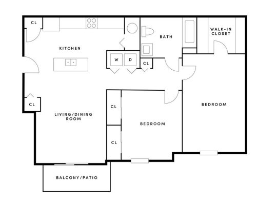 Adams Pointe Floor Plan 2bed/1bath 2 Bed 1 Bath 957 sqft
